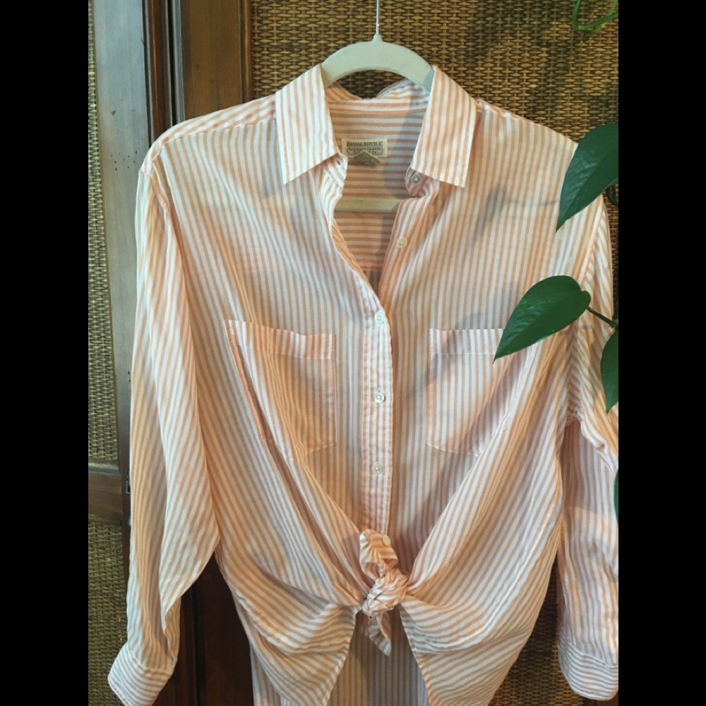 Vintage Banana Republic Striped Safari Shirt (Moving Sale)